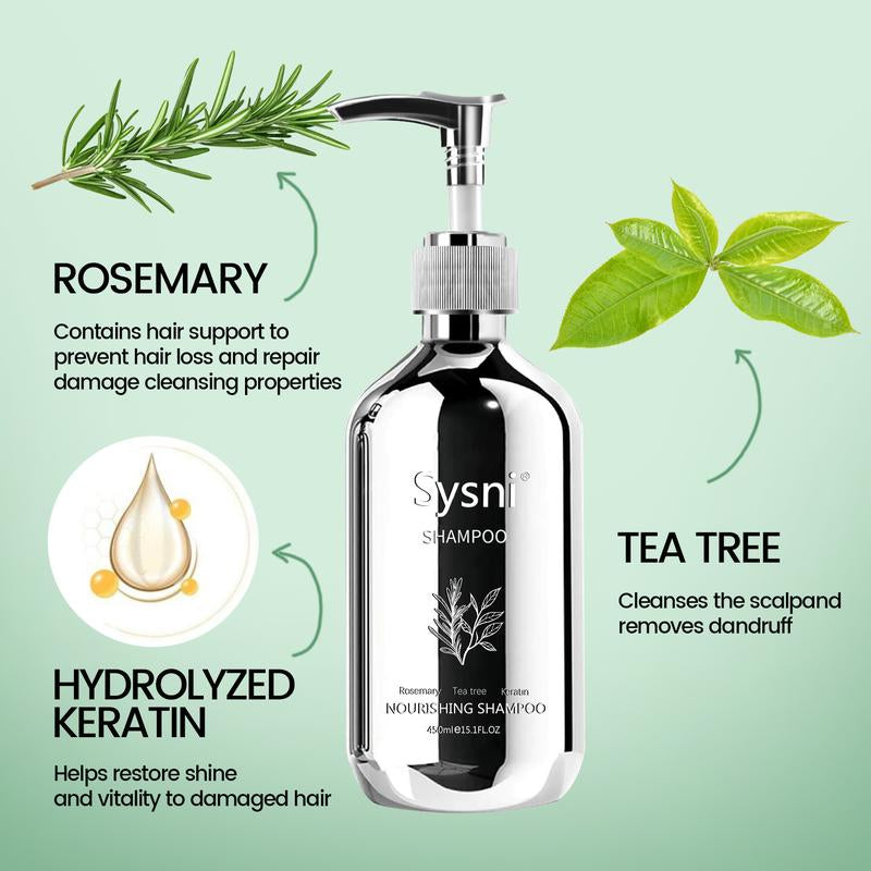 Sysni Organic Rosemary Hairthickening Shampoo, Promote Hairgrowth,Strengthening Shampoo, Preventhair Loss Cleansing Shampoo Rosemary Biotin
