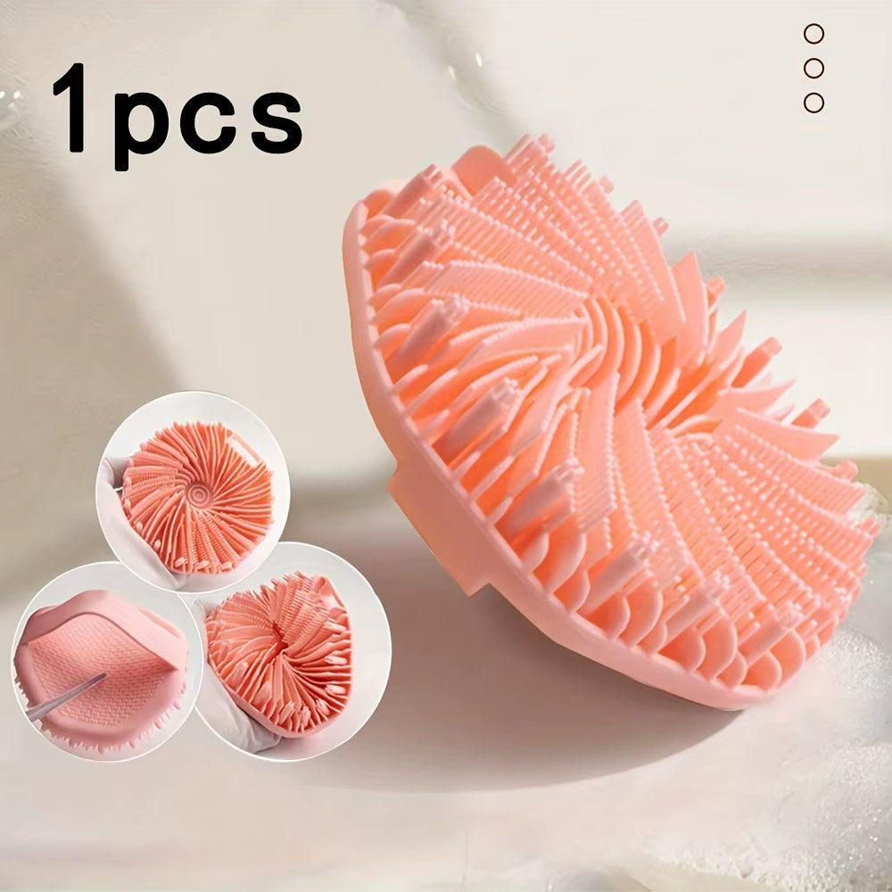 NEW Bath Soft Silicone Back Brush Bath Shower Sponge Scrubbing Brush with Handle Exfoliating Scrub Skin Exfoliating Brushes