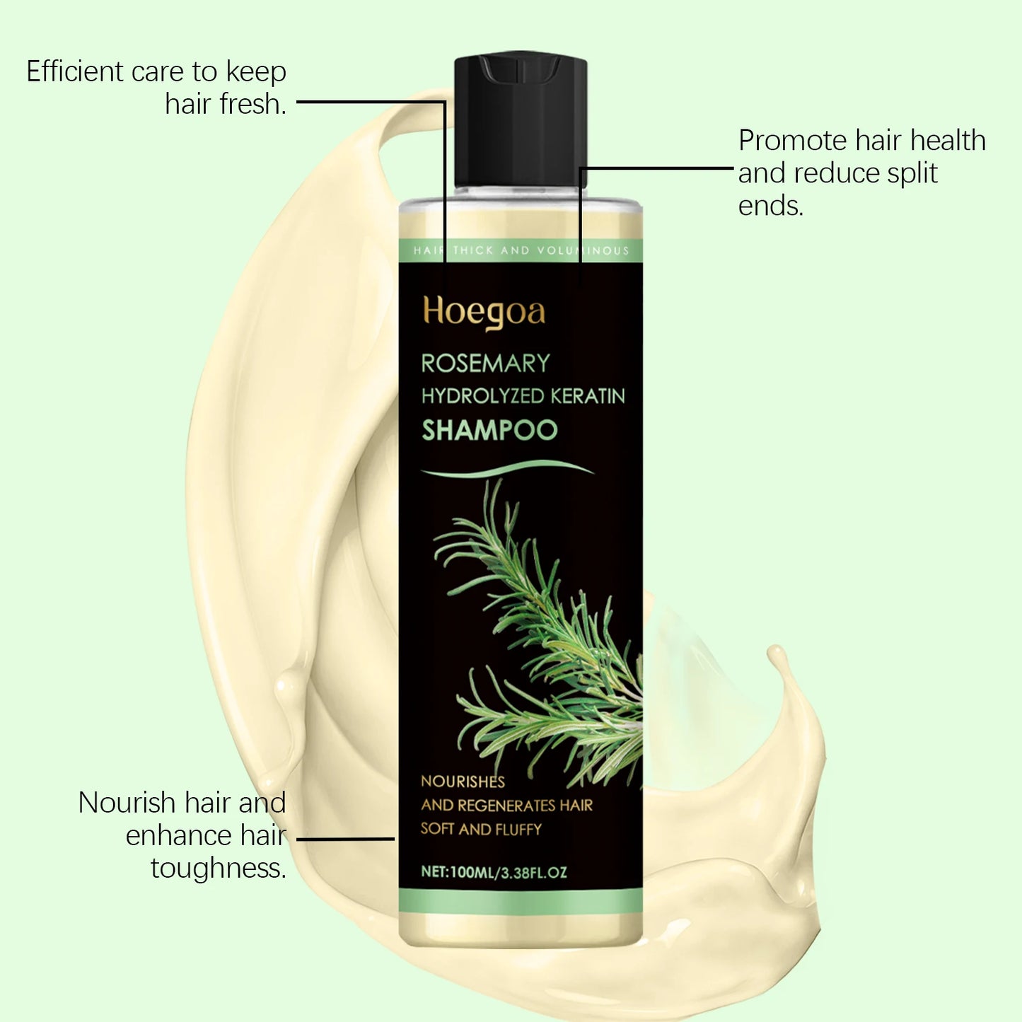 Organic Rosemary Oil Shampoo – Boosts Hair Growth, Thickness & Volume for Men & Women