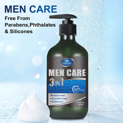 Men’s 3-in-1 Body, Hair & Face Wash – Plant-Based Cleanser