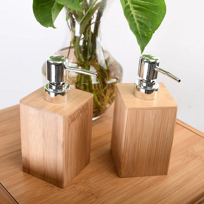 Bamboo Liquid Soap Dispenser – Refillable Pump Bottle (280 ml)
