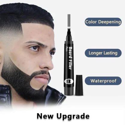 Beard Filler Pen with Brush – Waterproof & Long-Lasting