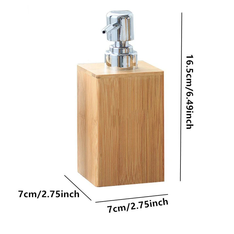 Bamboo Liquid Soap Dispenser – Refillable Pump Bottle (280 ml)