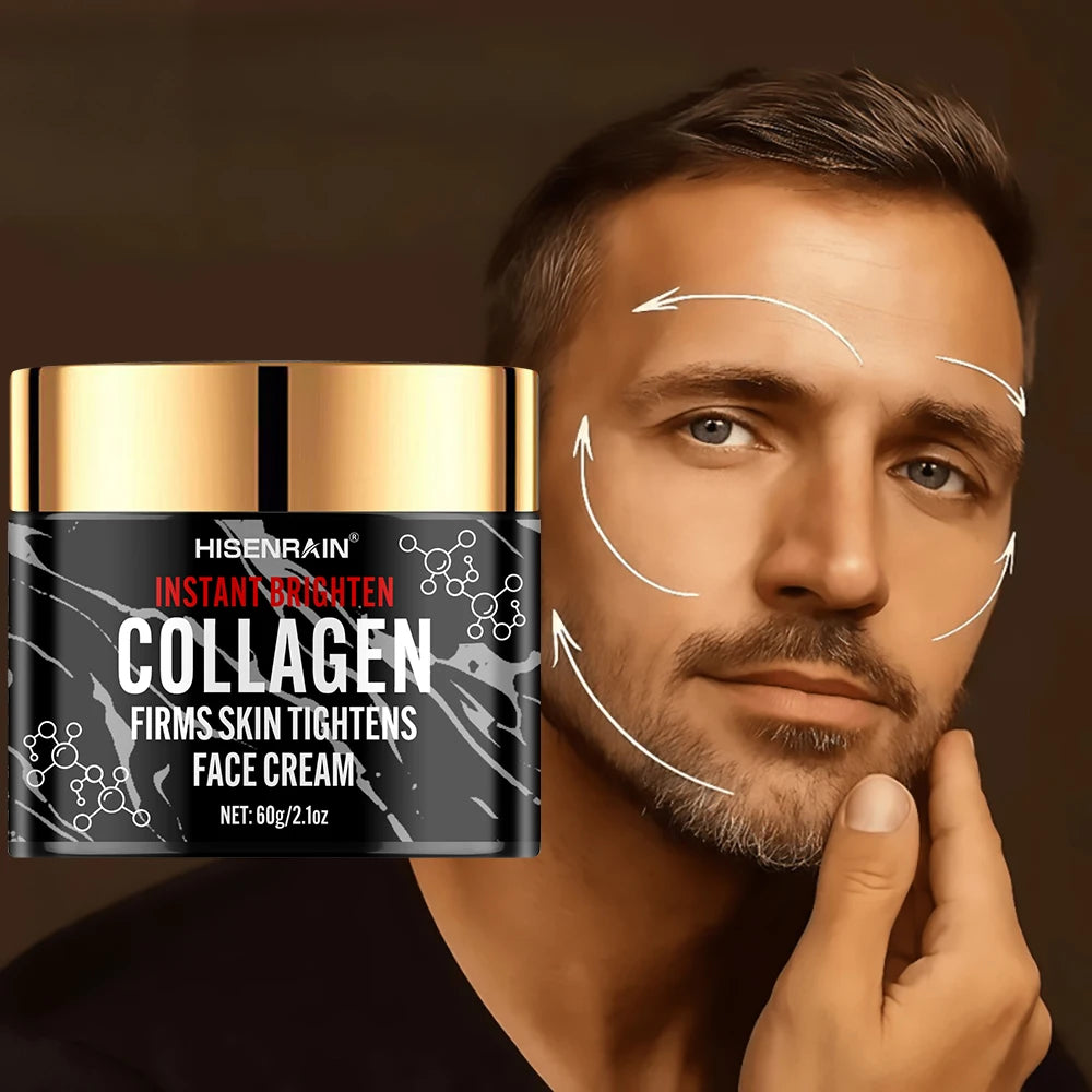 HISENRAIN Collagen & Retinol Face Cream for Men – Intense Hydration, Firming & Anti-Aging Skincare