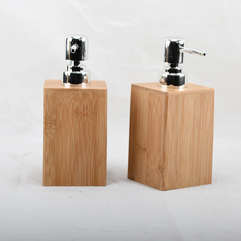 Bamboo Liquid Soap Dispenser – Refillable Pump Bottle (280 ml)