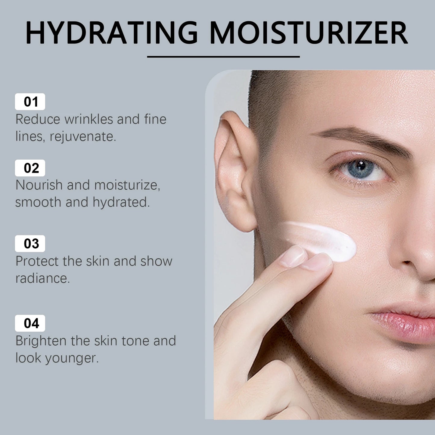 Men Firming Face Cream – Hyaluronic Acid Moisturizer for Deep Hydration, Anti-Wrinkle & Dry Skin Repair (50 g)