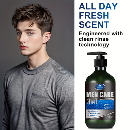 Men’s 3-in-1 Body, Hair & Face Wash – Plant-Based Cleanser