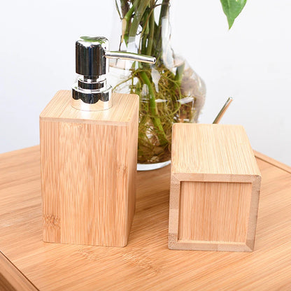 Bamboo Liquid Soap Dispenser – Refillable Pump Bottle (280 ml)