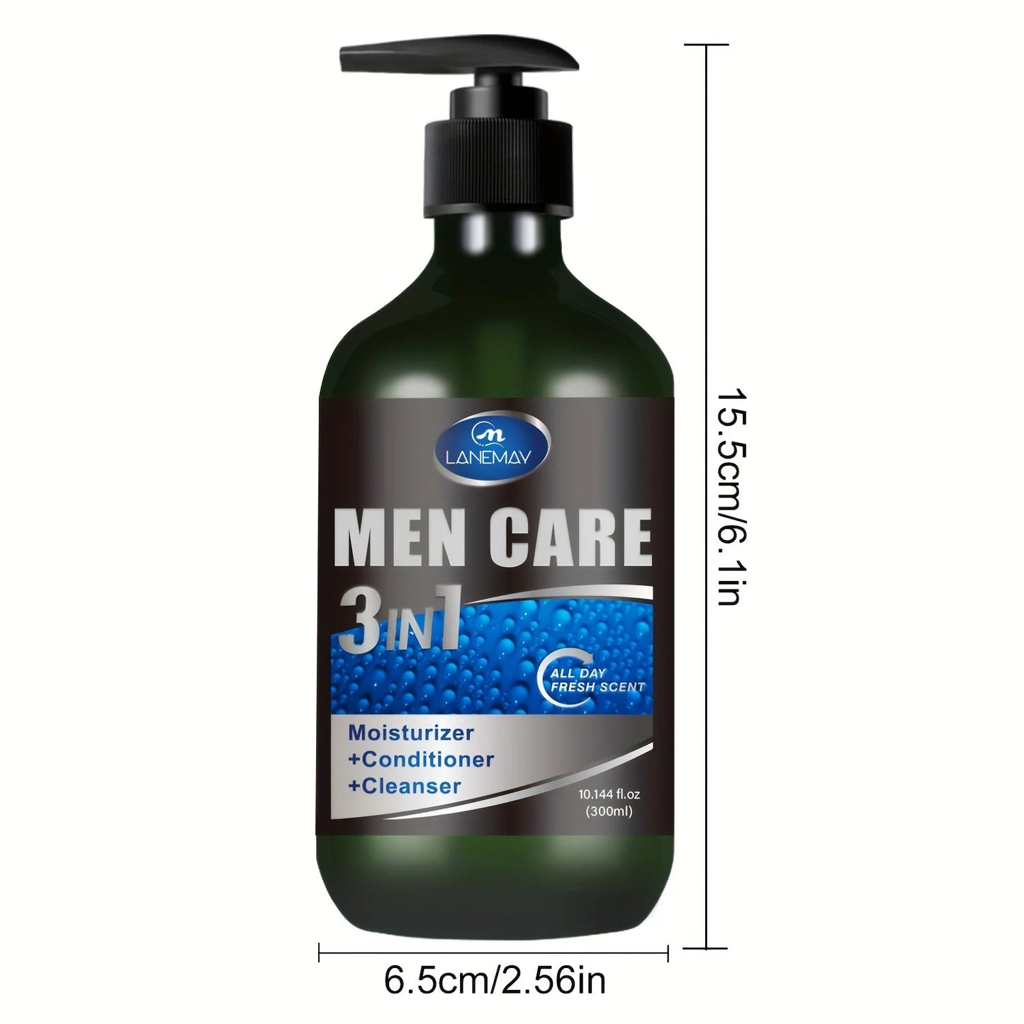 Men’s 3-in-1 Body, Hair & Face Wash – Plant-Based Cleanser