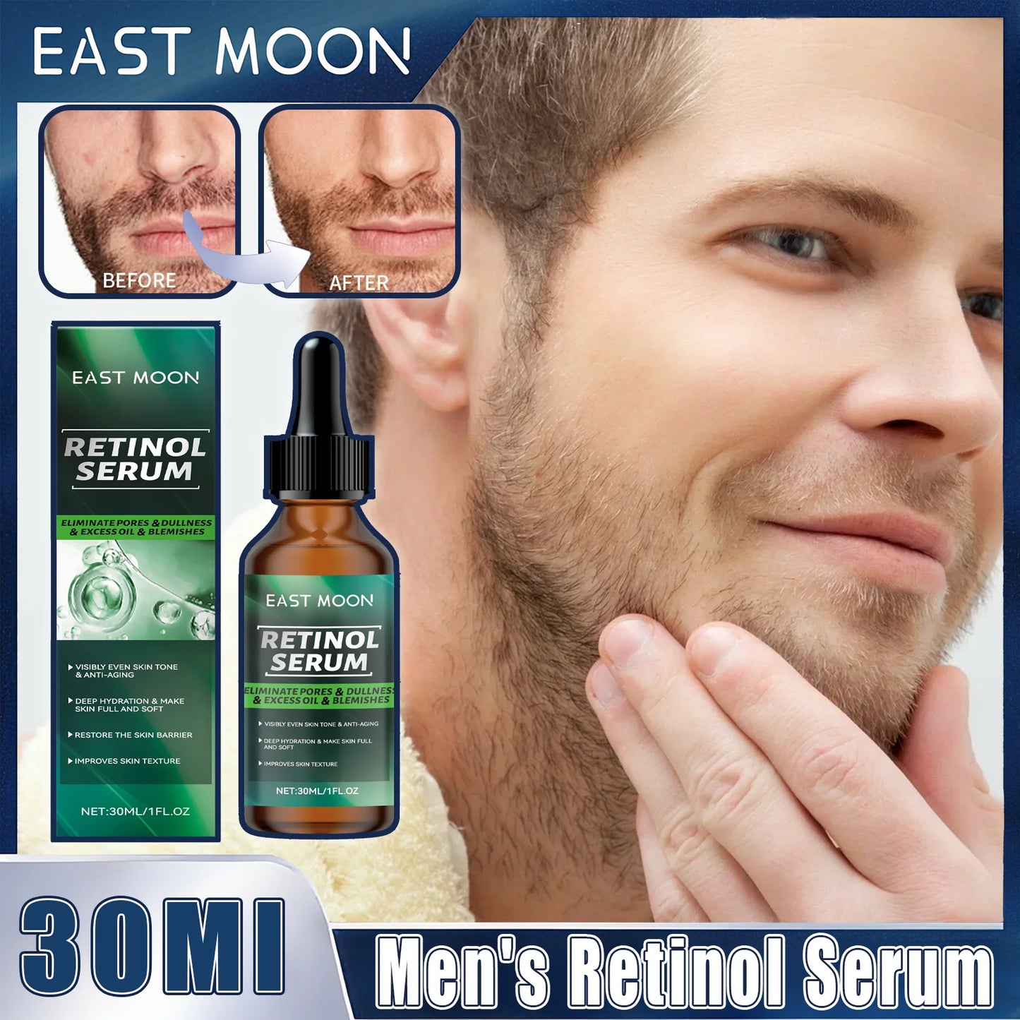 Men’s Retinol Face Serum – Hydrating & Brightening Care