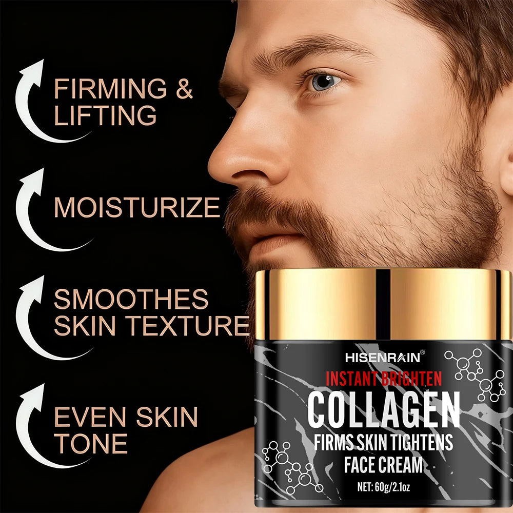 HISENRAIN Collagen & Retinol Face Cream for Men – Intense Hydration, Firming & Anti-Aging Skincare