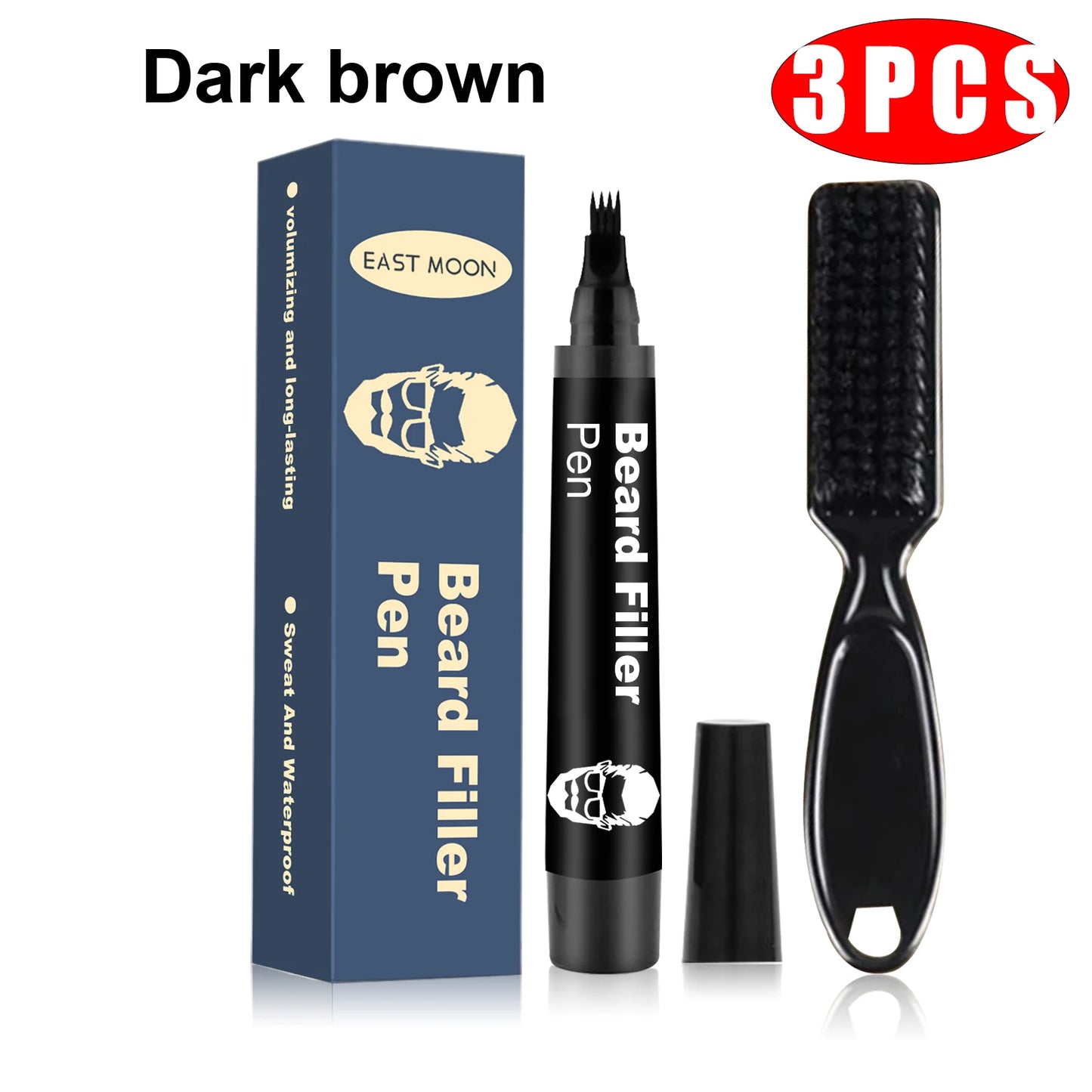 Beard Filler Pen with Brush – Waterproof & Long-Lasting