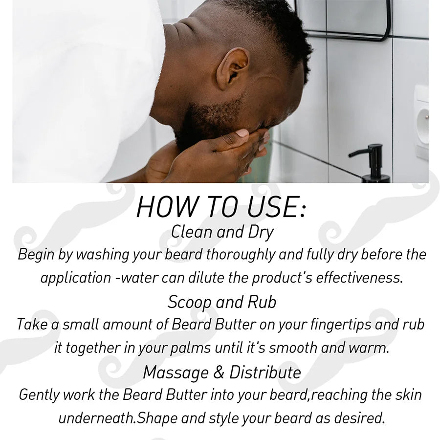 Natural Beard Balm – Vanilla Scent | Softens, Moisturizes & Styles