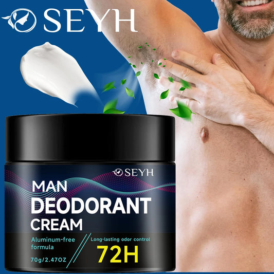Men’s Antiperspirant Deodorant Cream – 72-Hour Freshness with Mint & Hyaluronic Acid, Gentle for All Skin Types