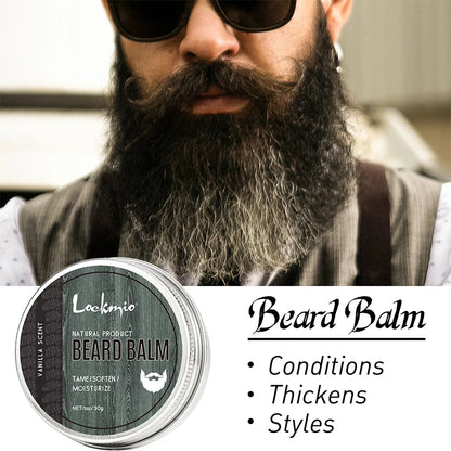 Natural Beard Balm – Vanilla Scent | Softens, Moisturizes & Styles